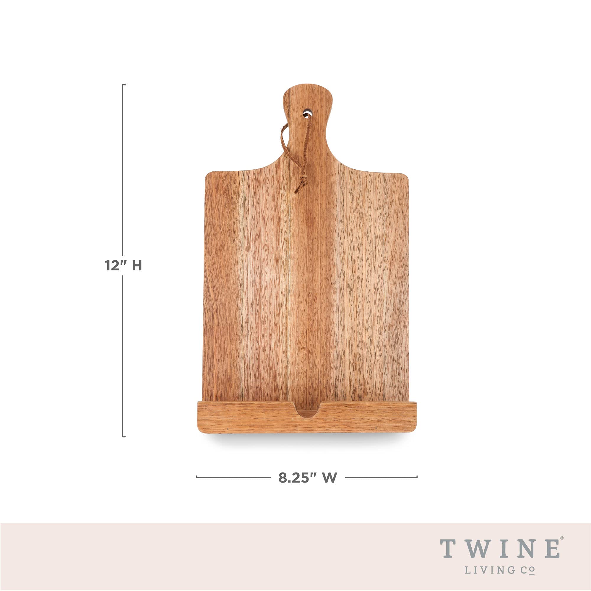 Twine support acacia gros plan sur grain du bois, esthétique durable