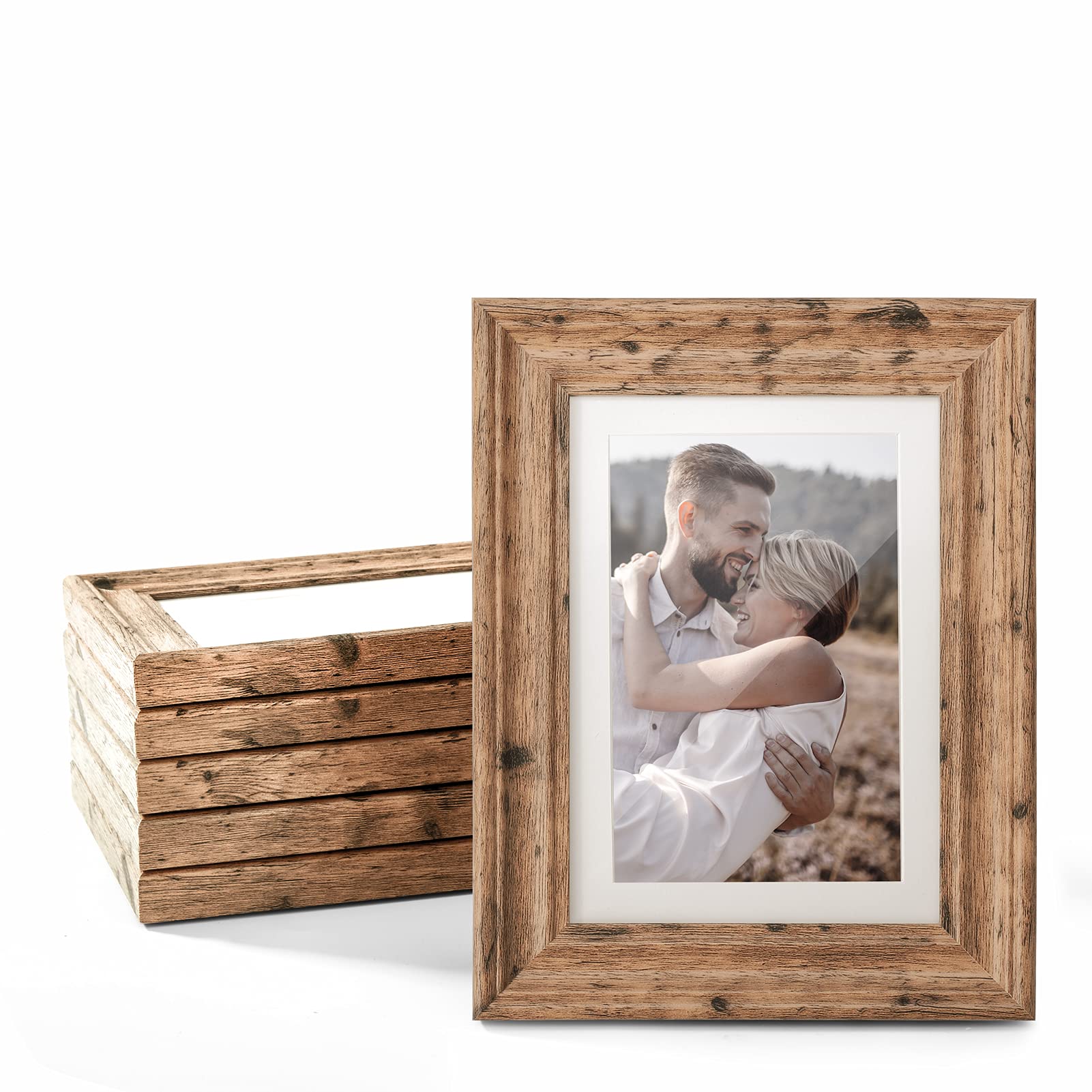 TWING cadre 5x7 face montrant finition noyer et rendu chaleureux