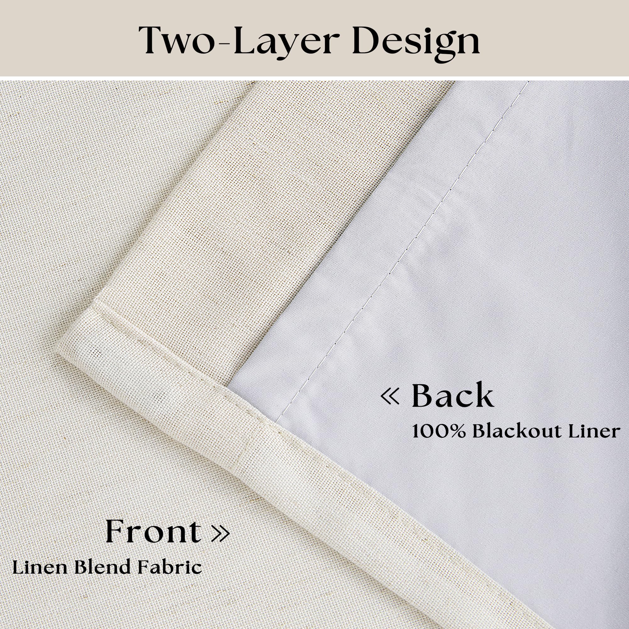 TWODRAPES doublure occultante intérieure bloque la lumière