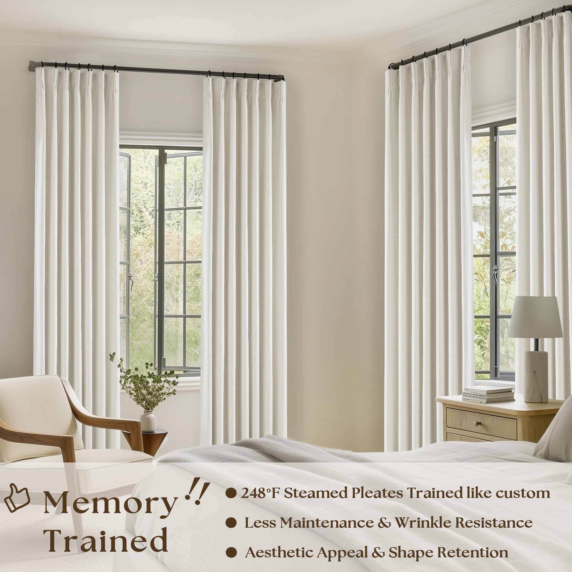 TWODRAPES gros plan tissu lin montre texture naturelle