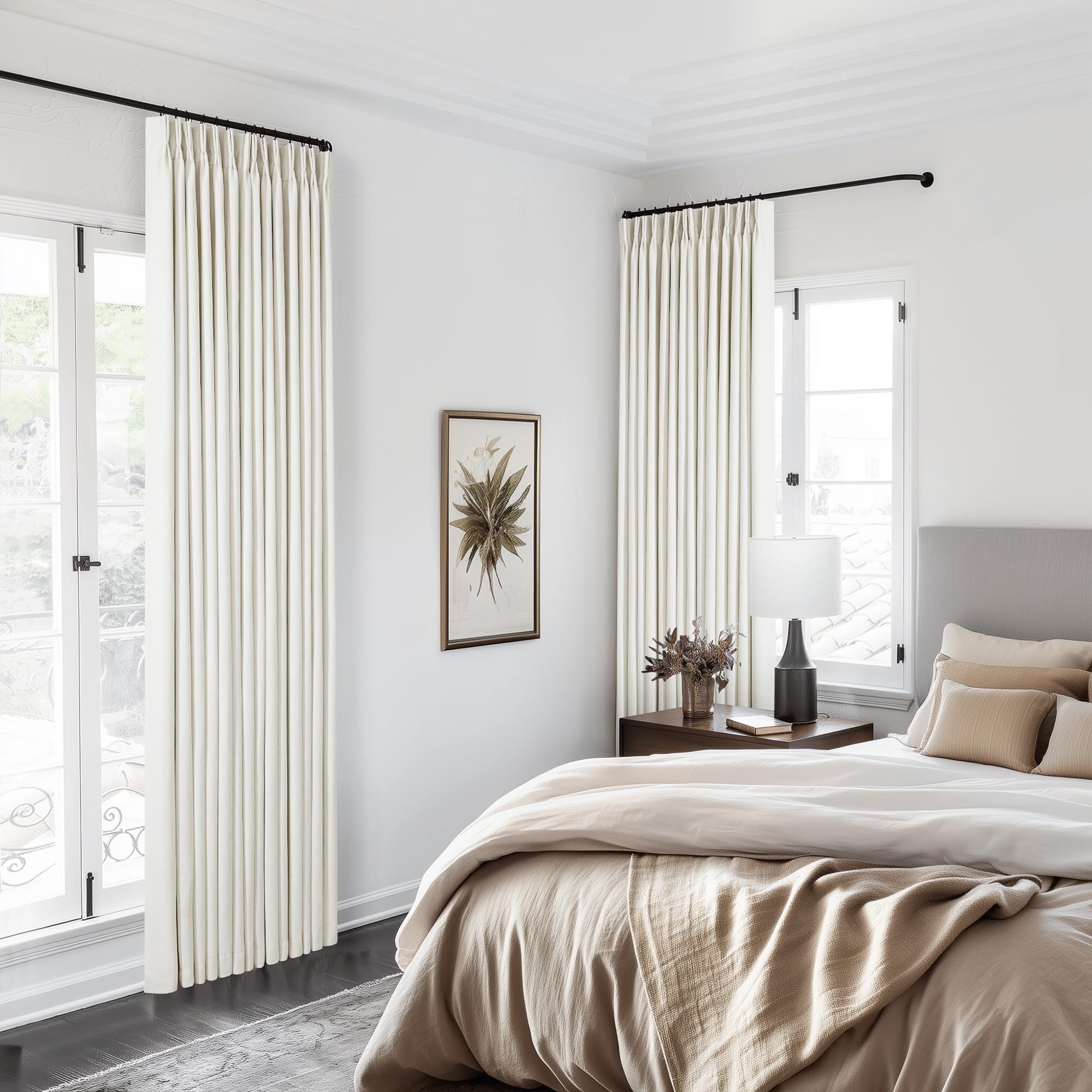 TWODRAPES rideau fermé sur porte-fenêtre pour plus de privacy et isolation