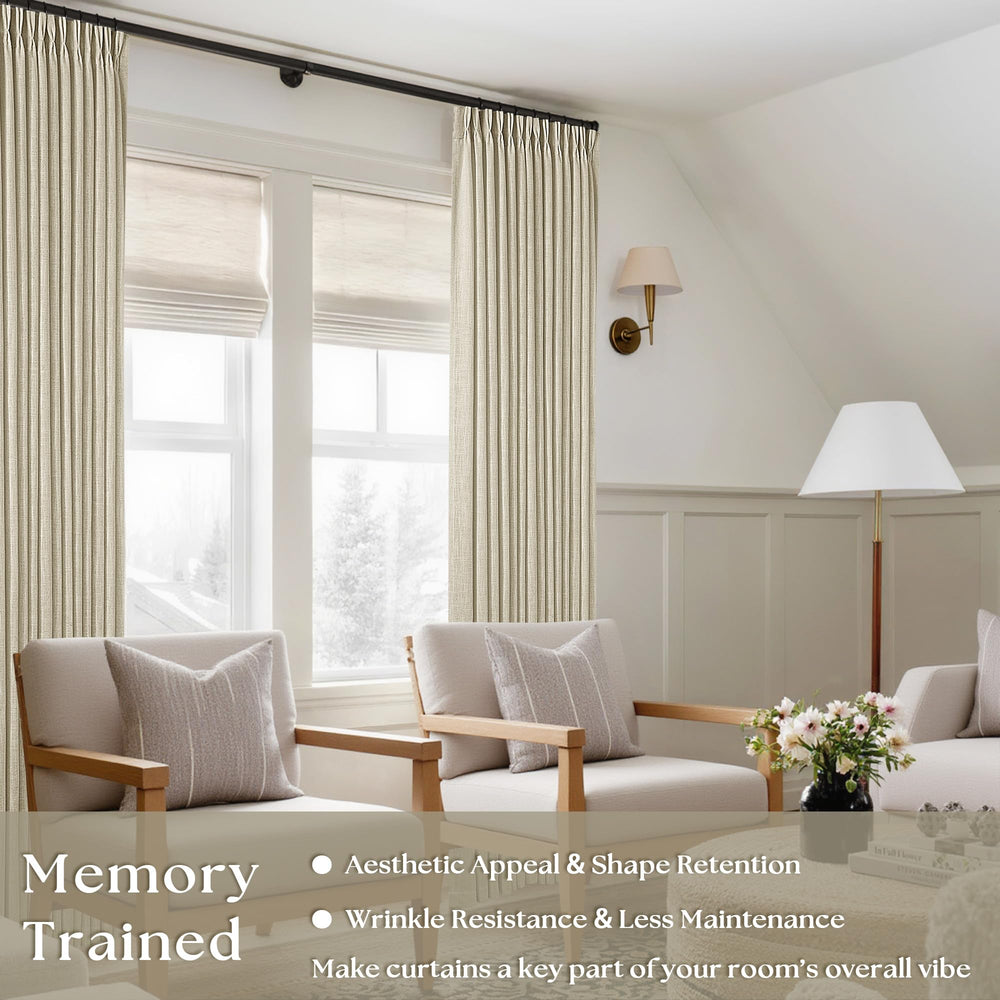 TWODRAPES gros plan tissu 400 GSM montrant texture lin durable