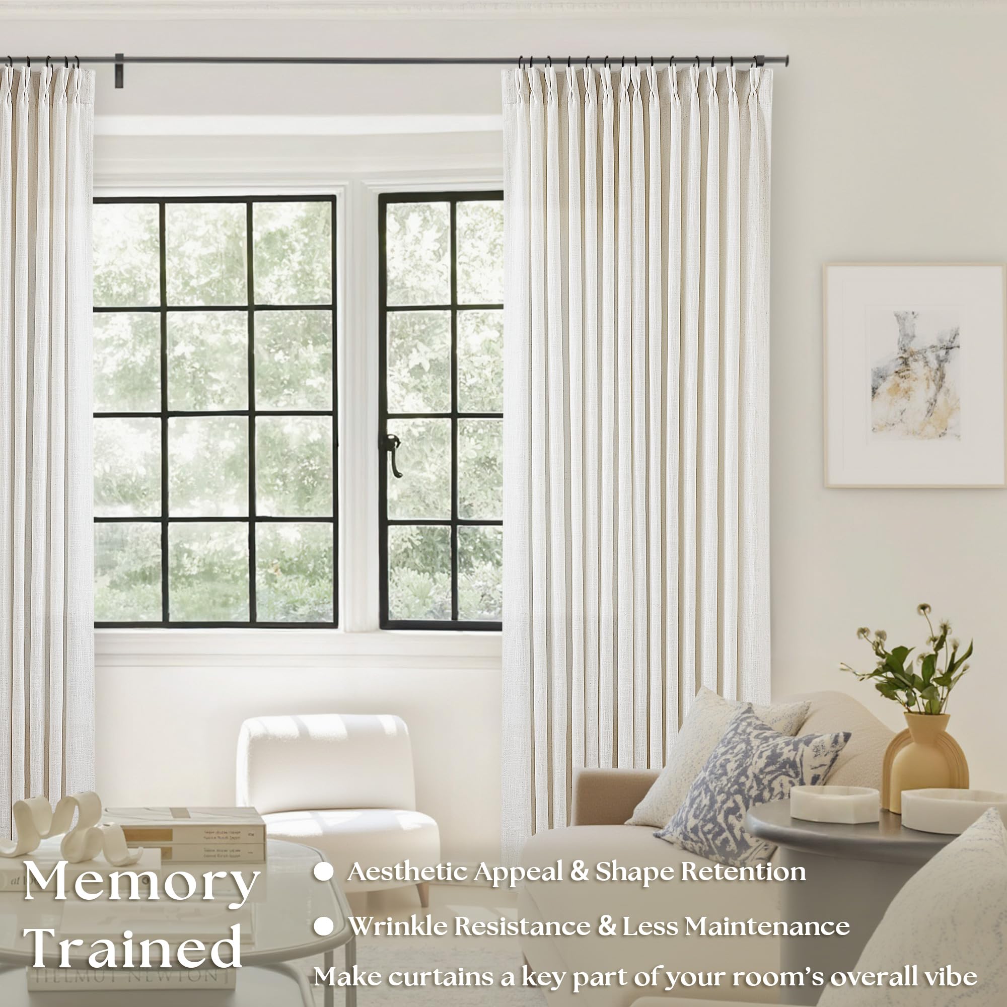 TWODRAPES gros plan texture lin montrant toucher naturel