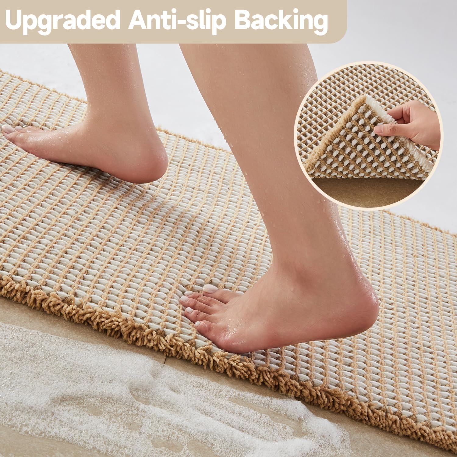TYUU tapis placé devant une douche démontrant l'utilisation et la protection du sol