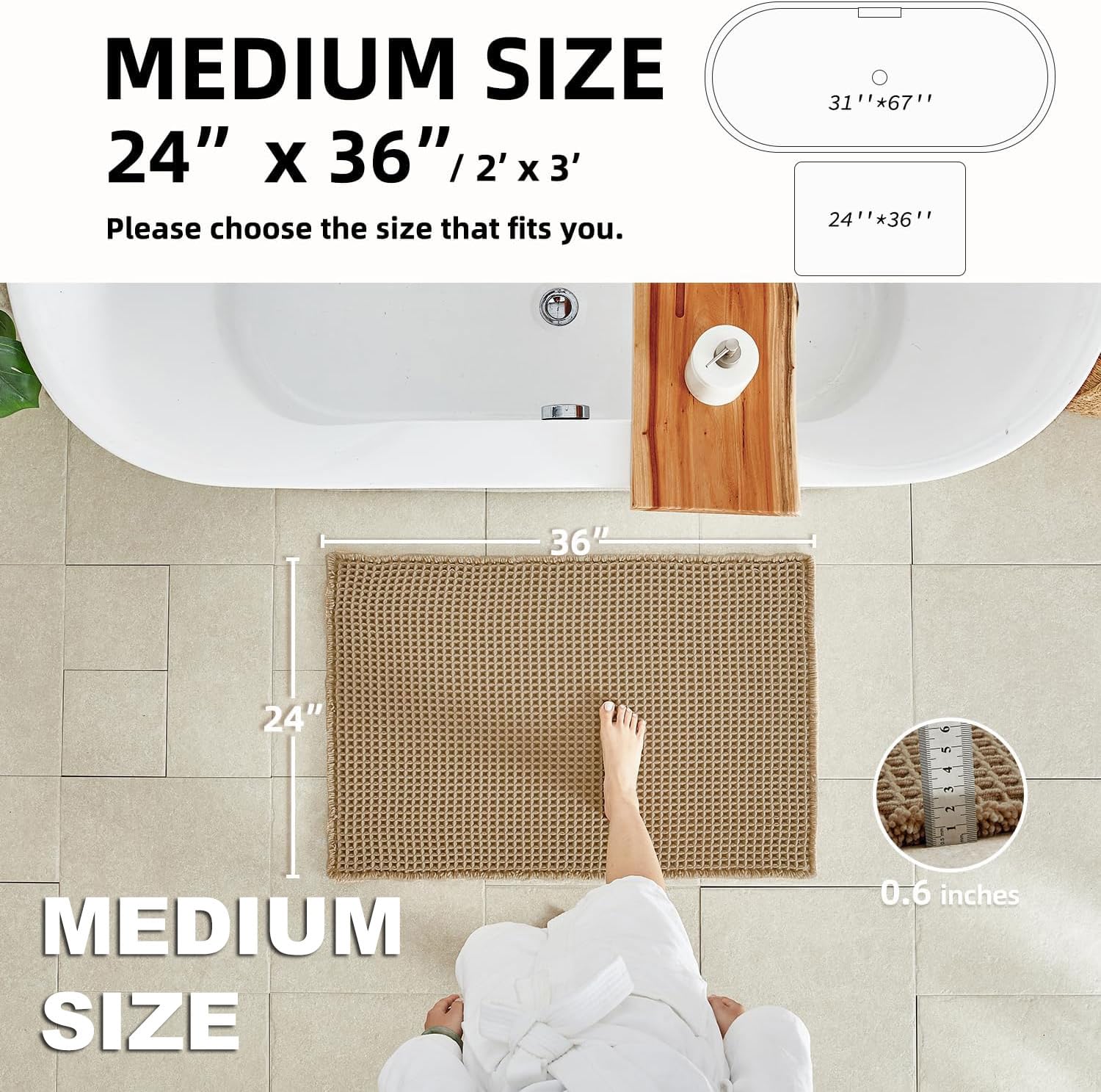TYUU gros plan texture gaufre absorbante pour séchage rapide