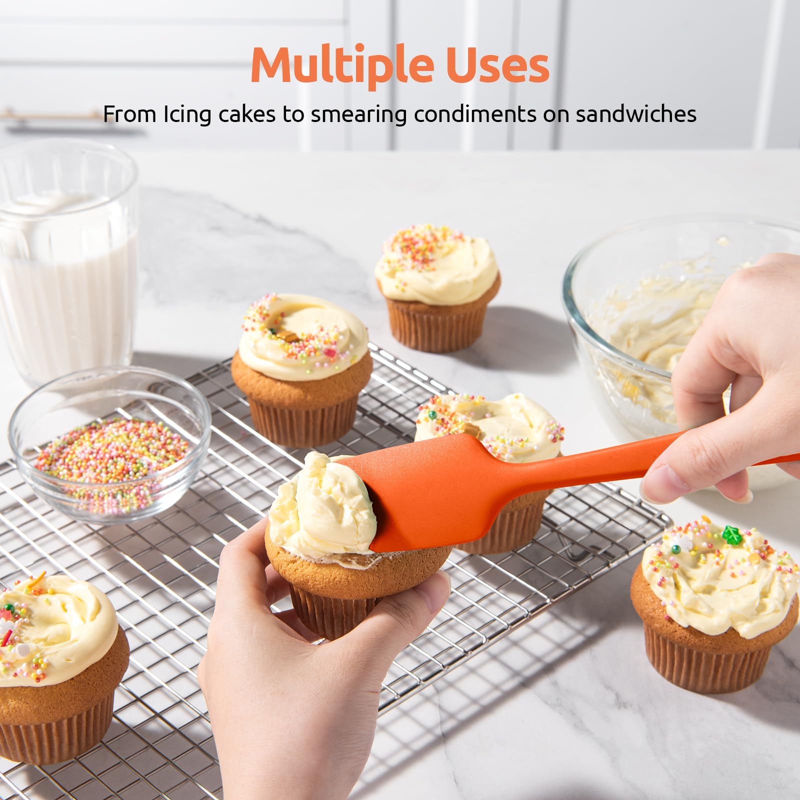 U-Taste mini-spatule utilisée sur un pot de confiture pour précision