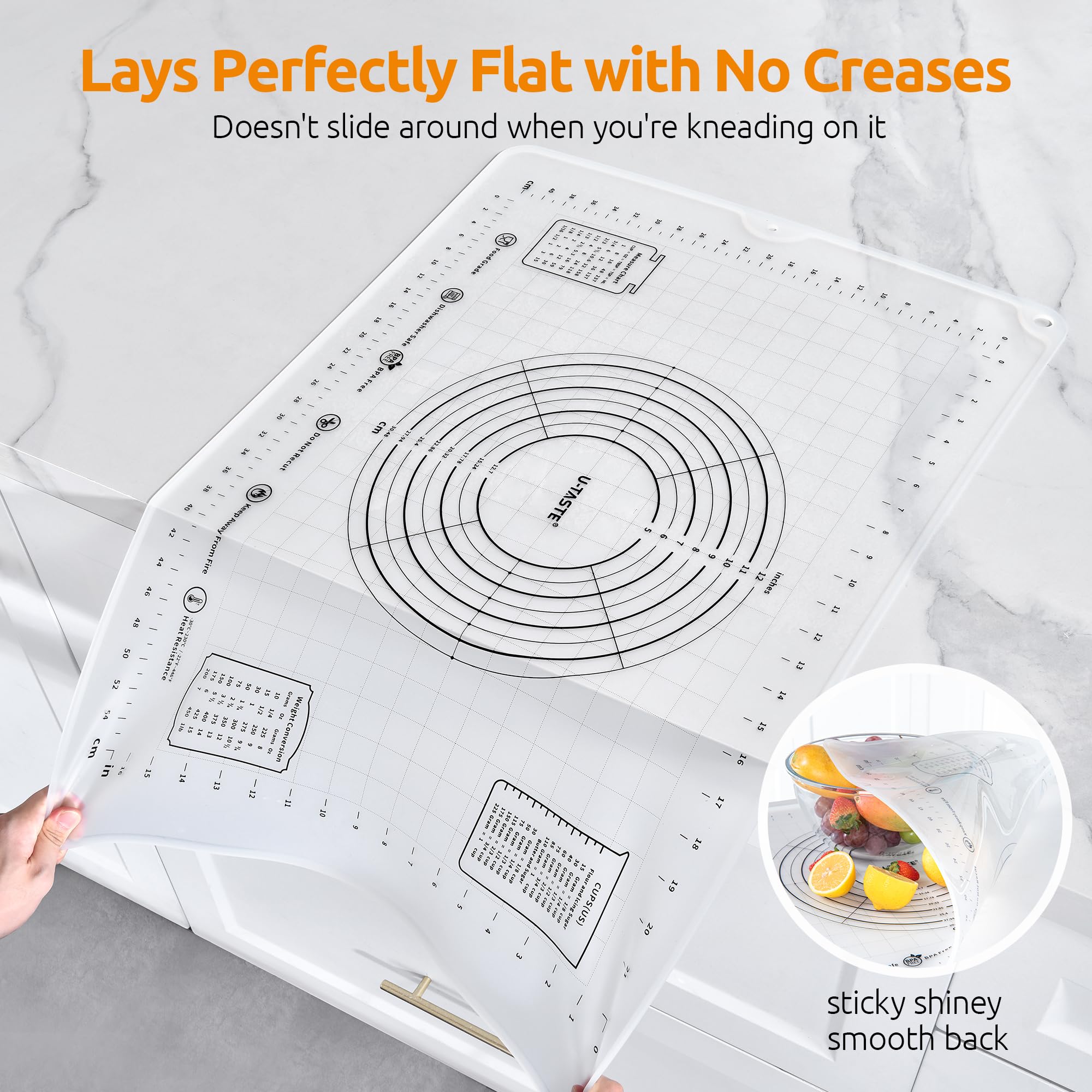 U-Taste tapis en cours d'utilisation pendant roulage de pâte