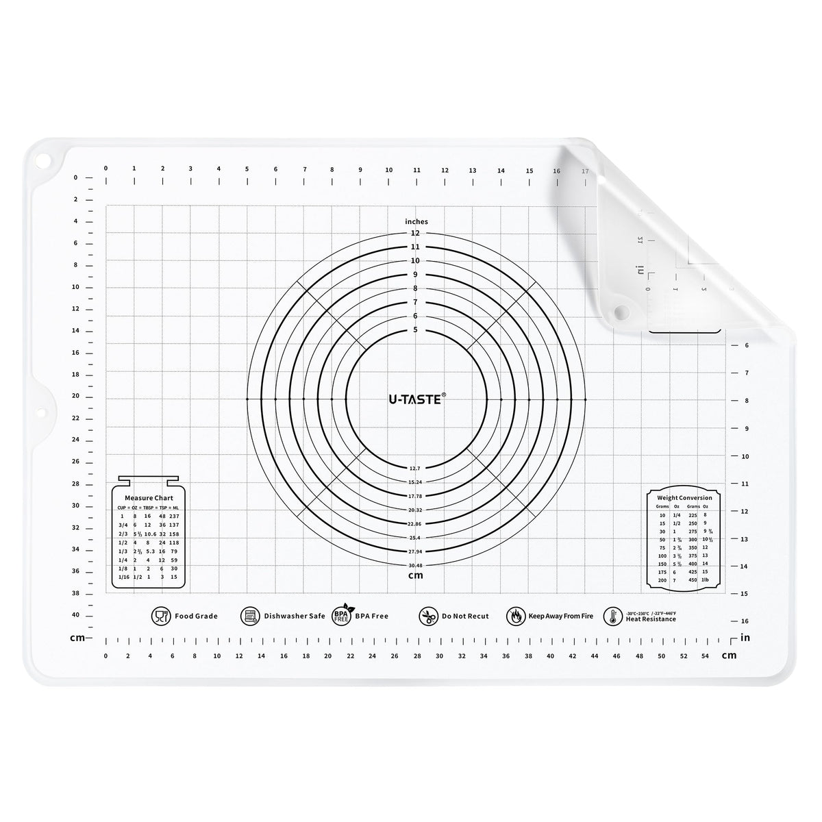 U-Taste face avant du tapis montrant emballage et format pratique