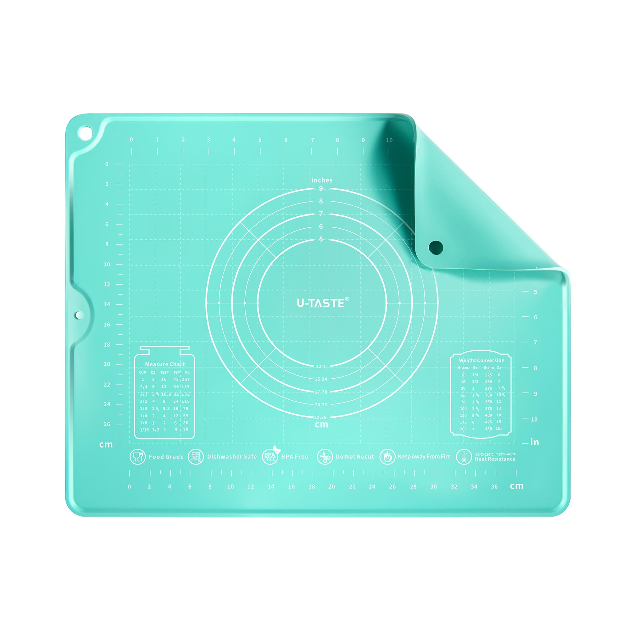 U-Taste vue frontale du tapis en packaging et couleur aqua sky utile