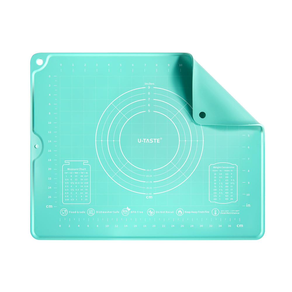 U-Taste vue frontale du tapis en packaging et couleur aqua sky utile