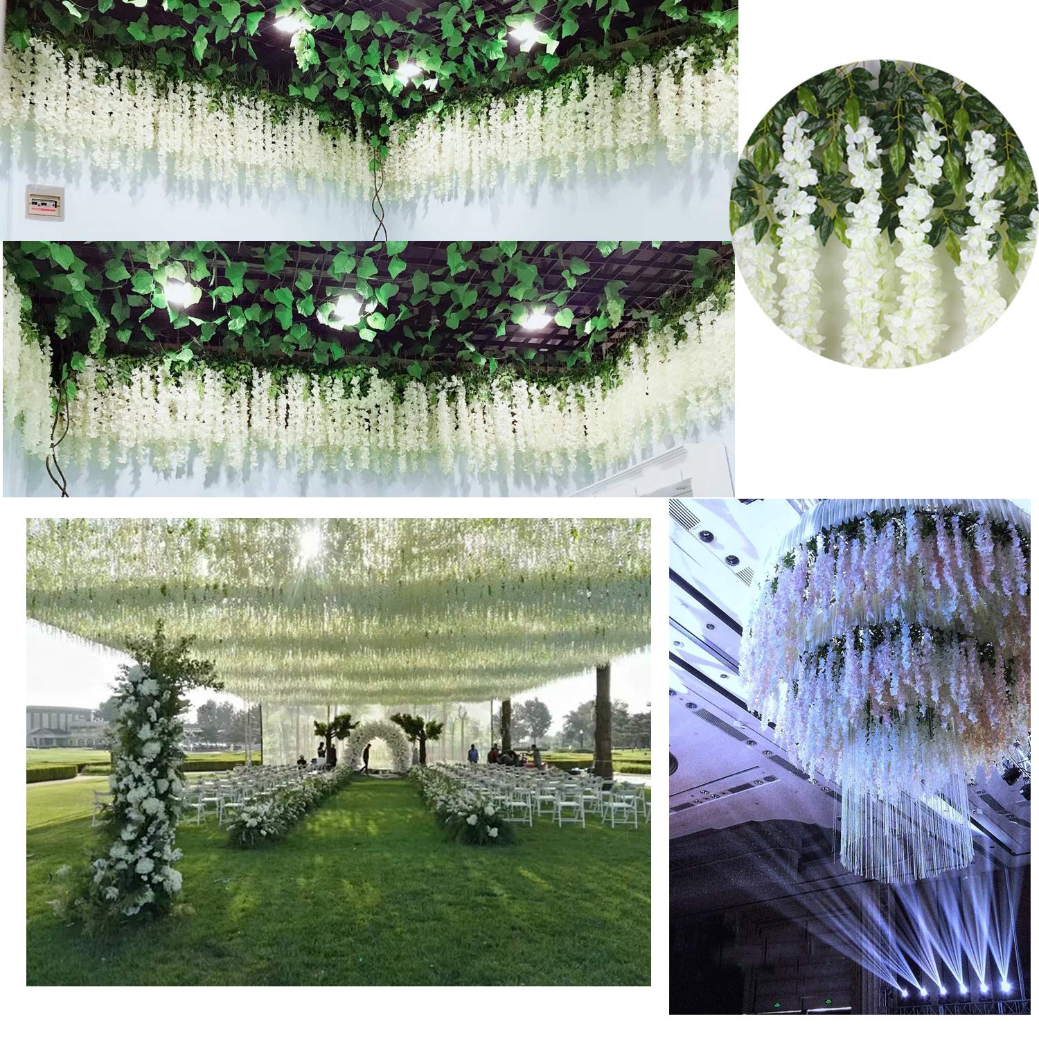 U'Artlines décoration de table avec guirlandes blanches raffinée