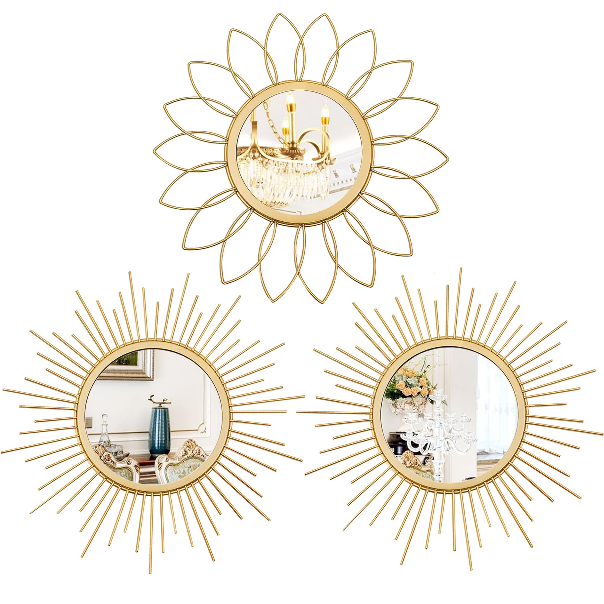 Uaussi miroir sunburst face avant, met l'accent décoratif