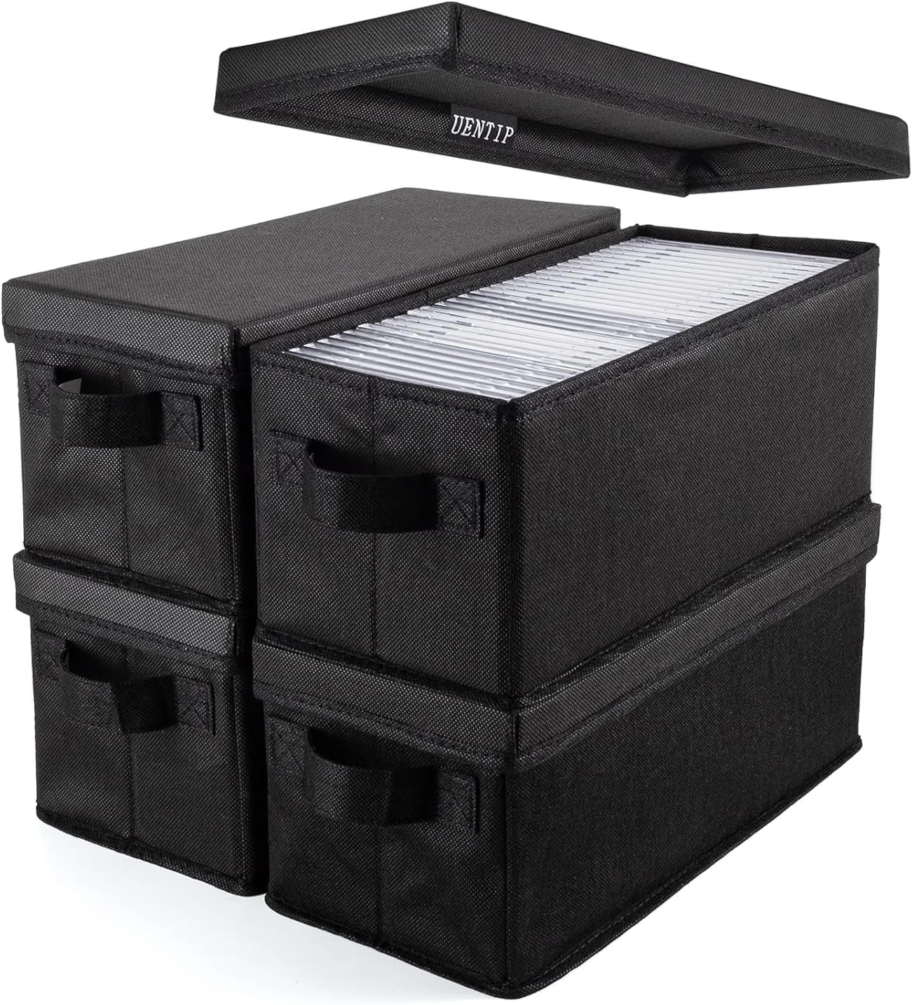 UENTIP boîte CD face avant noire, protection compacte