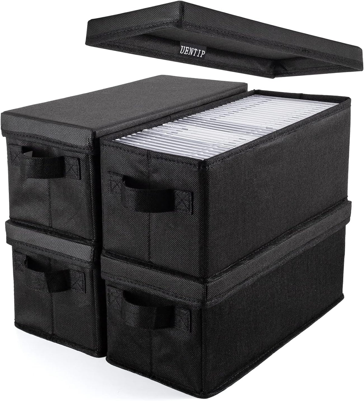 UENTIP boîte CD face avant noire, protection compacte