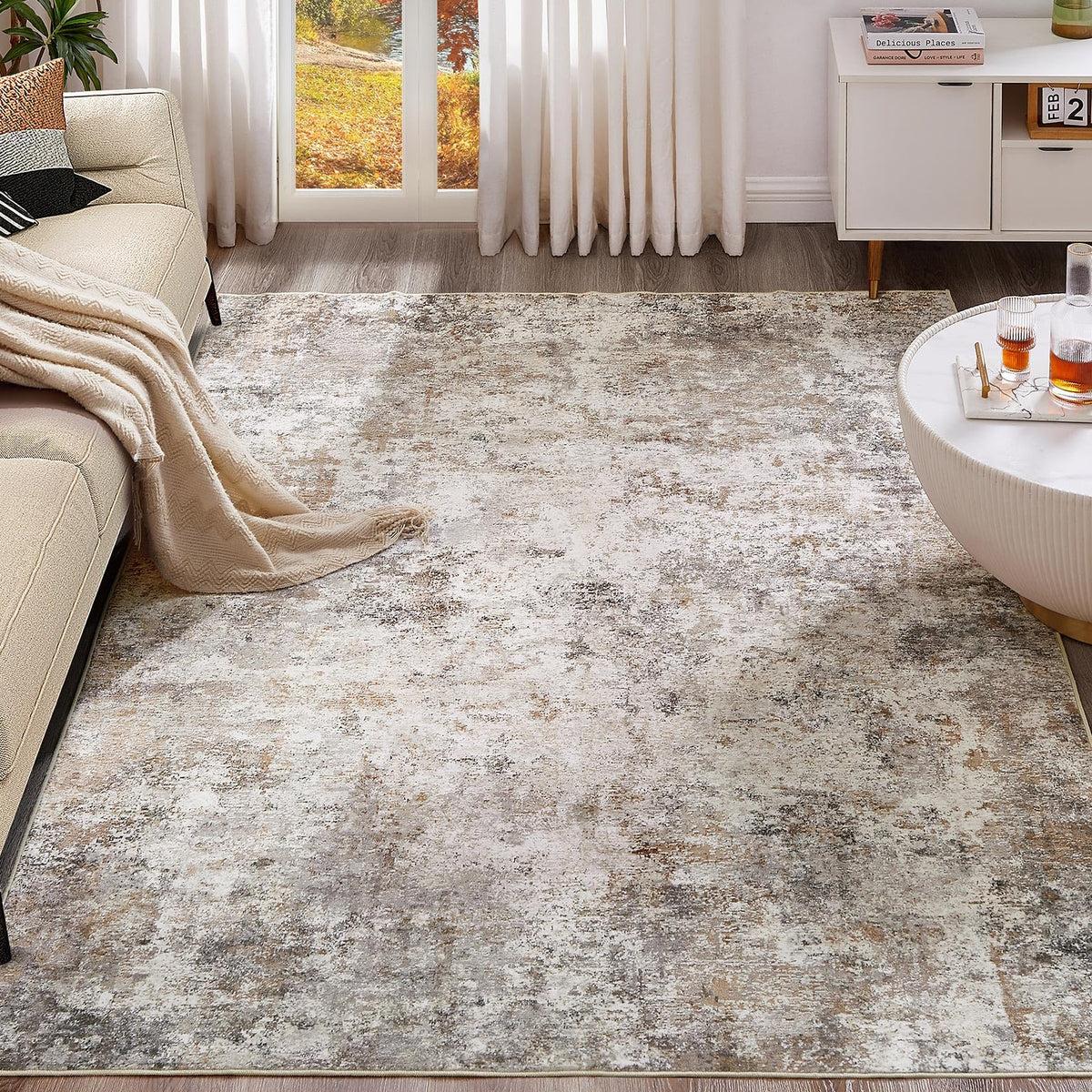 UERMEI tapis face avant montrant motif abstrait et chaleur décorative