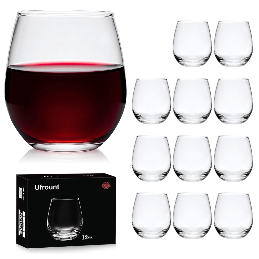 Ufrount lot de 12 verres sans pied montrant élégance et capacité pratique