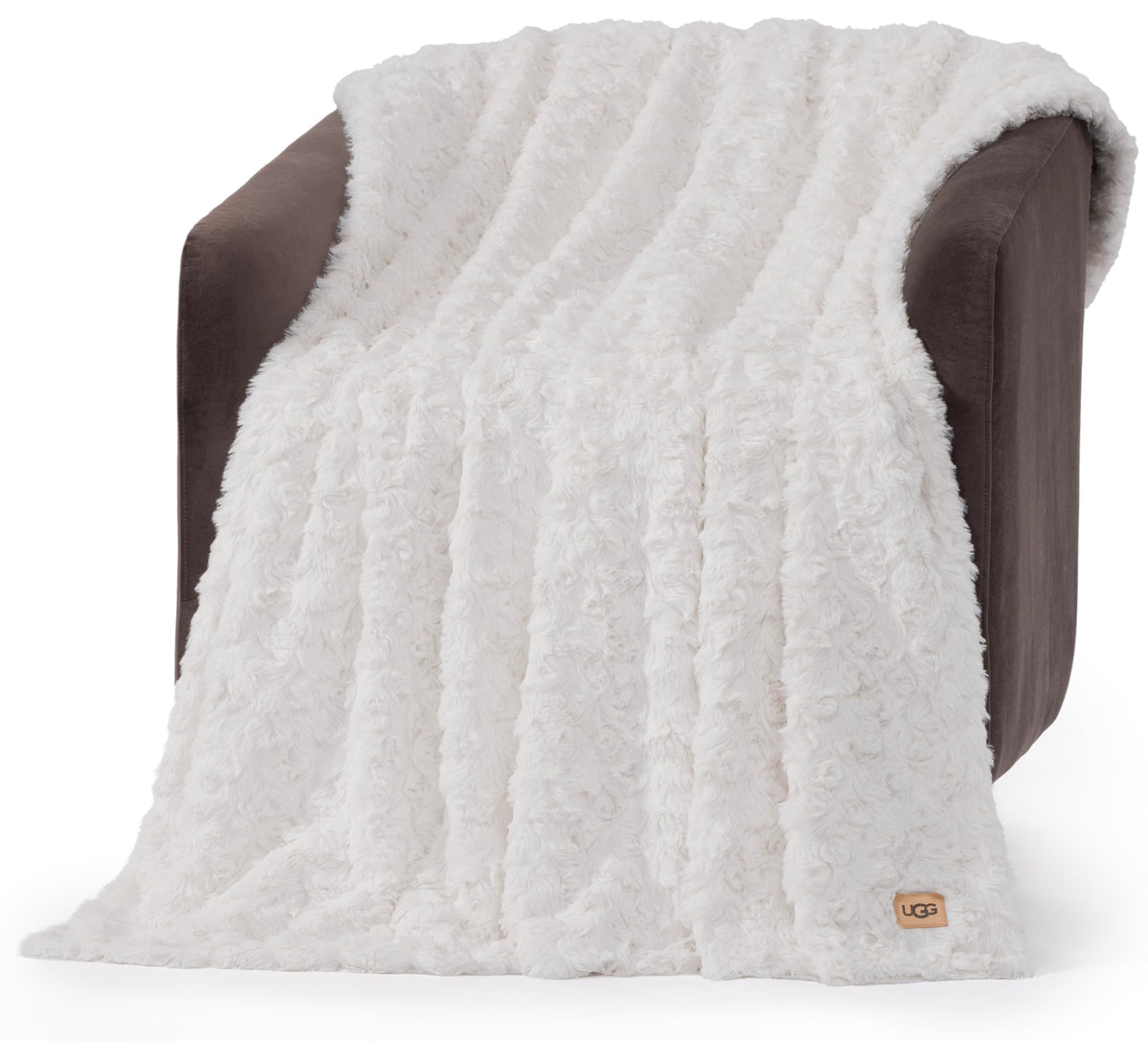 UGG Adalee face avant du plaid sur fond neutre montrant l'élégance et la douceur