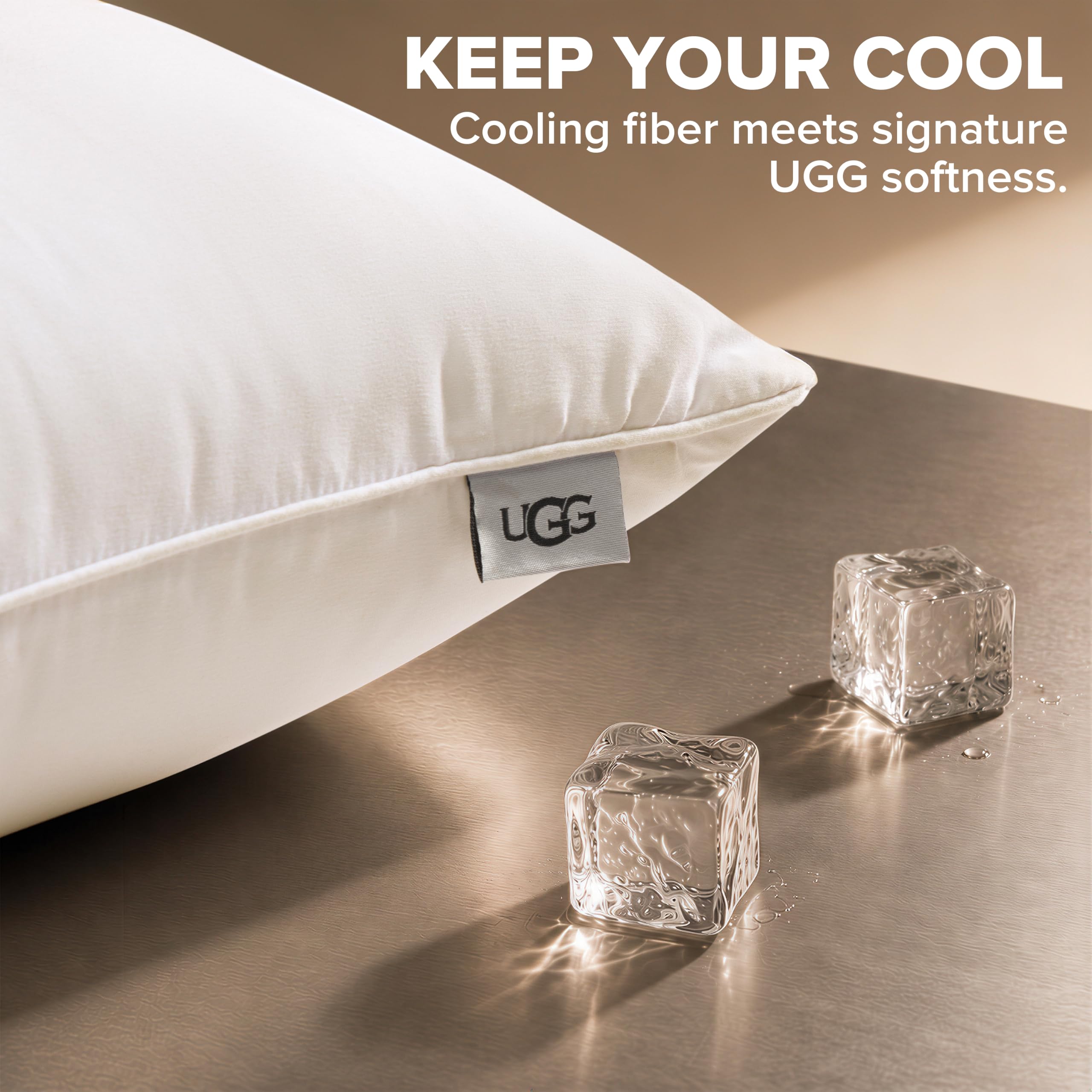 UGG oreiller Danielle à l'échelle montrant dimensions king, adapté aux housses