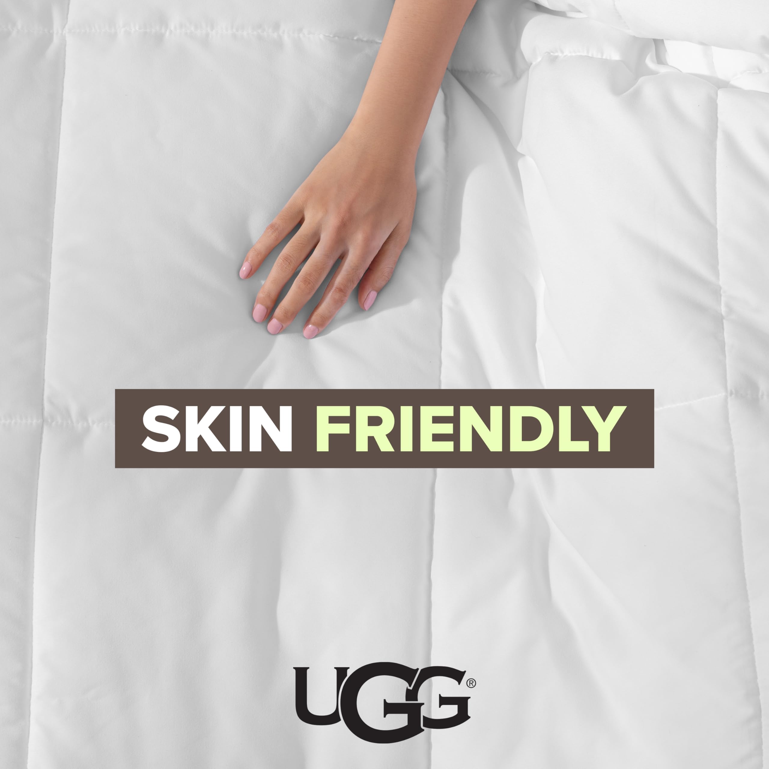 UGG comparaison d'échelle montrant dimensions 279x243 cm sur un grand lit