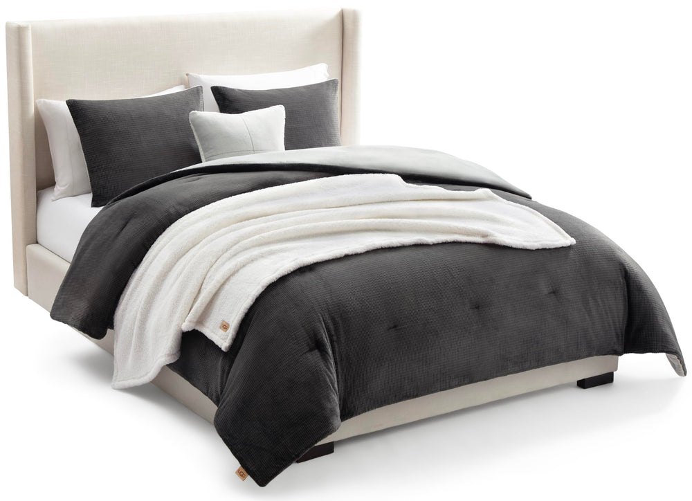 UGG couette face grise montrant texture et confort chaleureux