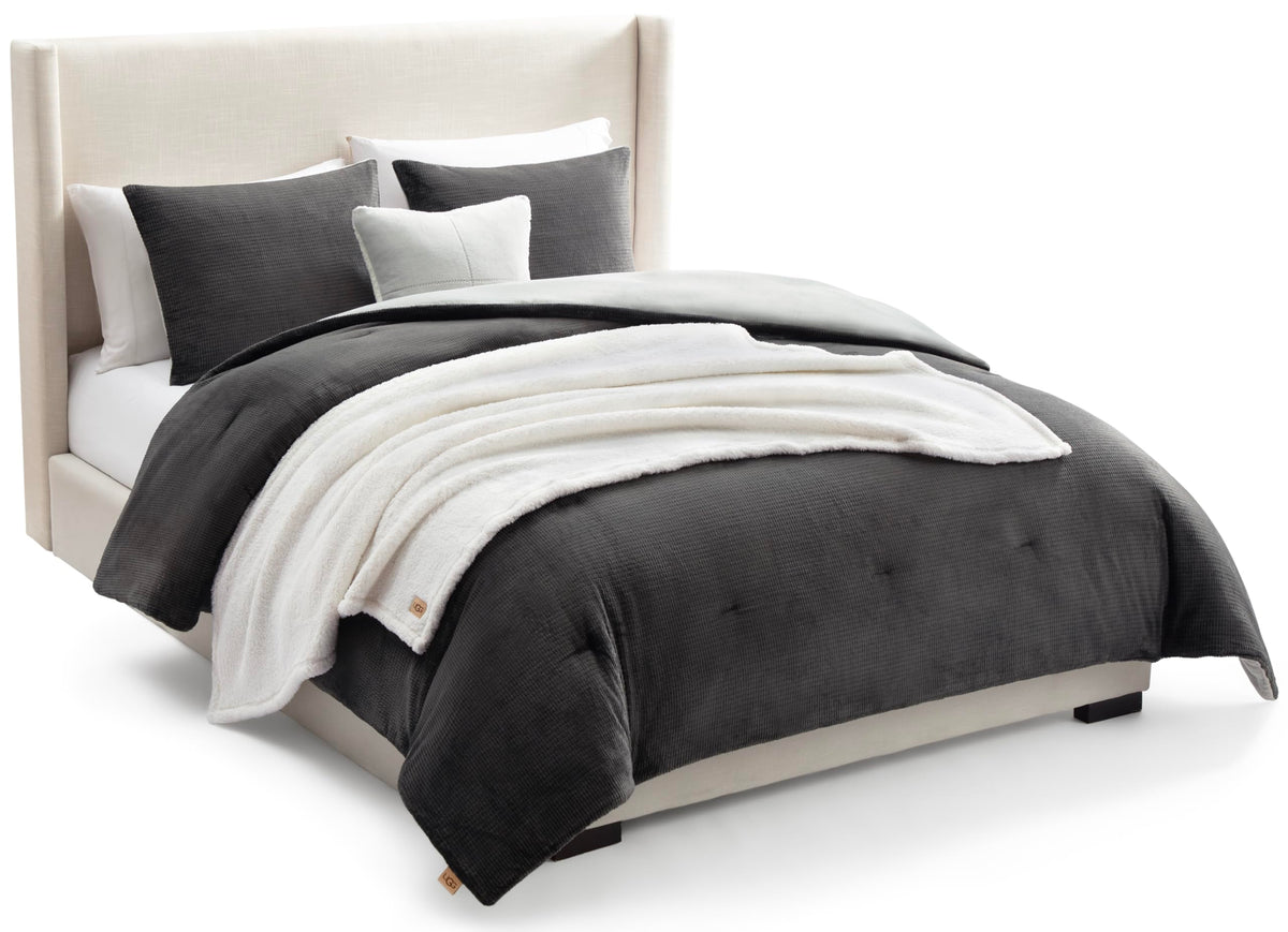 UGG couette face grise montrant texture et confort chaleureux