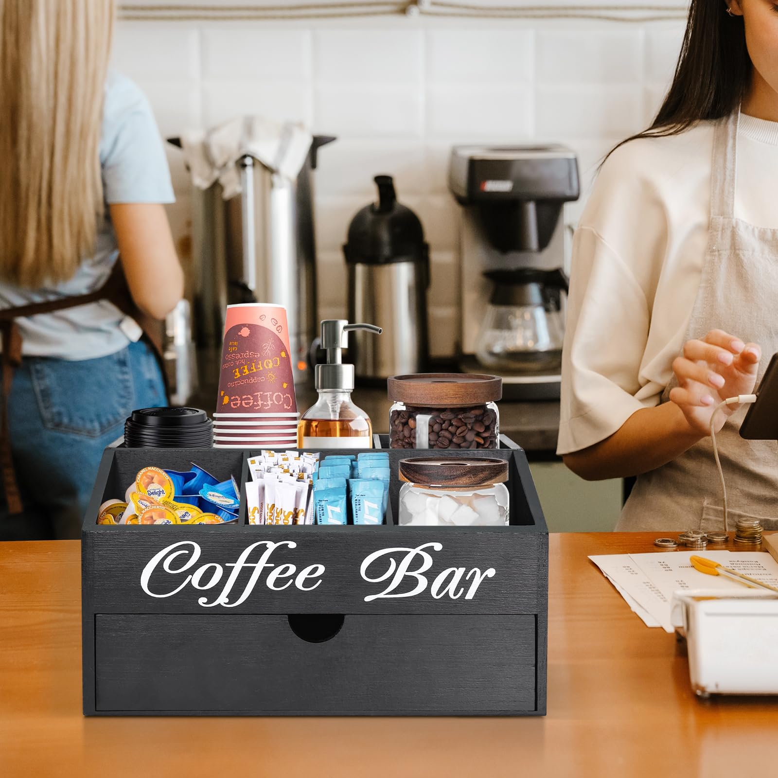 ugiftt compartiments arrière avec tasses empilées gain de place visible