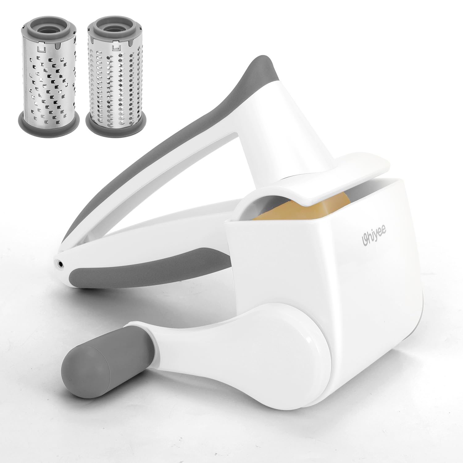 UHIYEE vue avant de la râpe blanche montrant la construction compacte bénéfice ergonomie