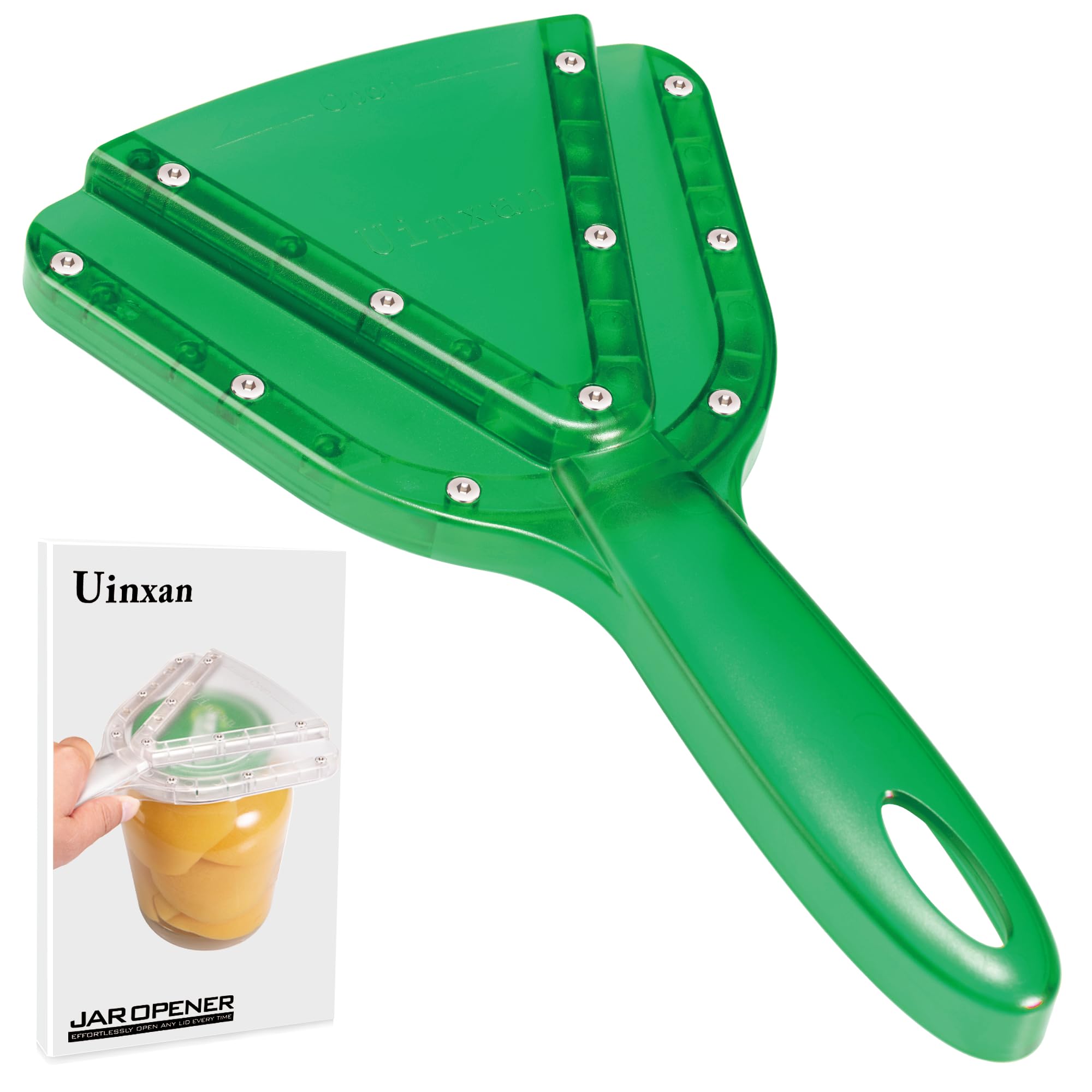 Uinxan vue avant de l'ouvre-bocaux montrant design compact et prise sûre
