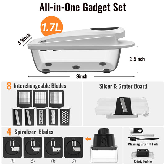 ukeetap disposition des 12 lames et accessoires pour polyvalence en cuisine