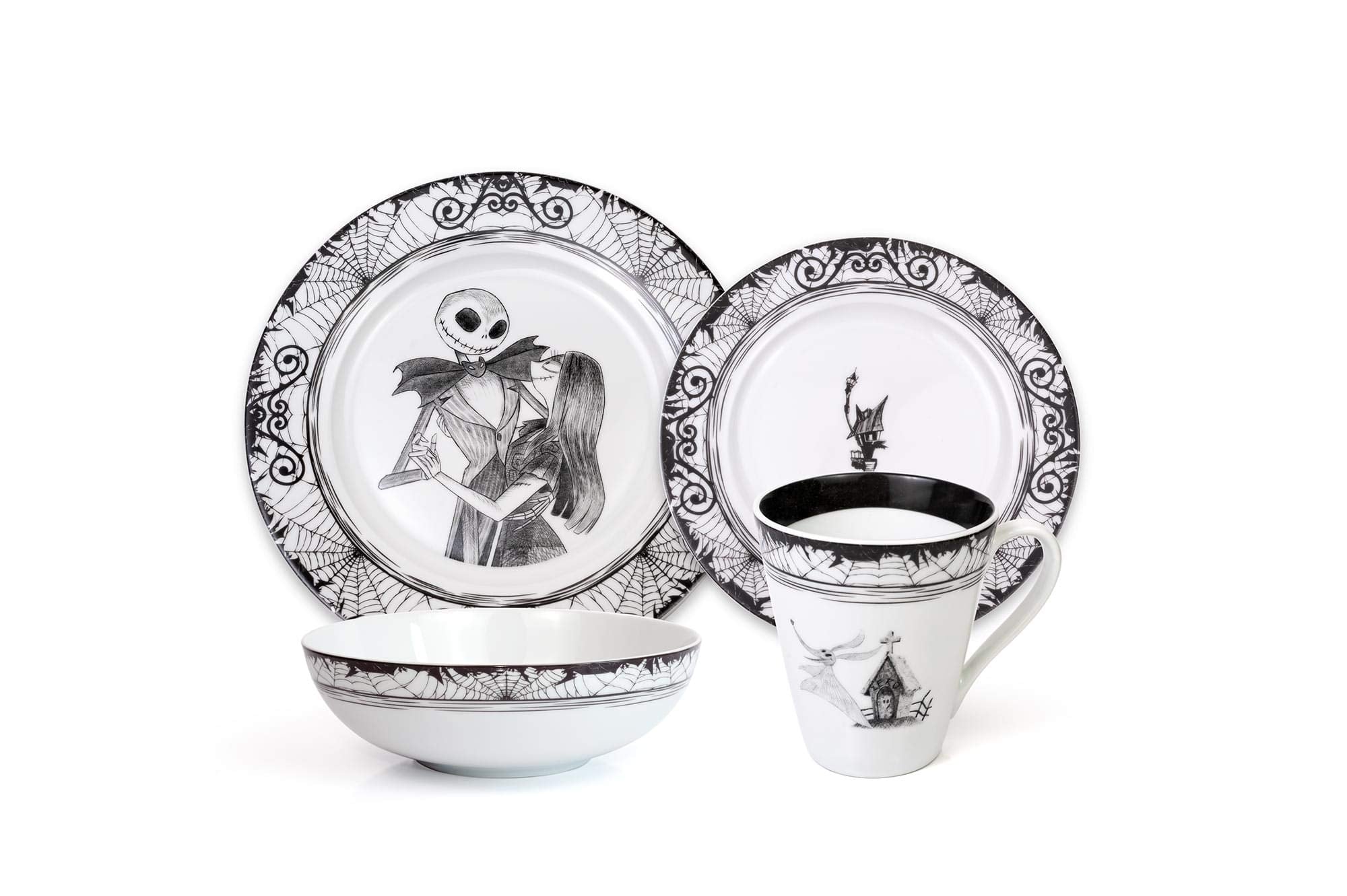 Ukonic assiette à salade avec motif araignée pour une table thématique élégante