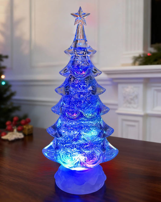 Ulaluckor vue frontale du globe lumineux montrant l'effet neige et l'ambiance