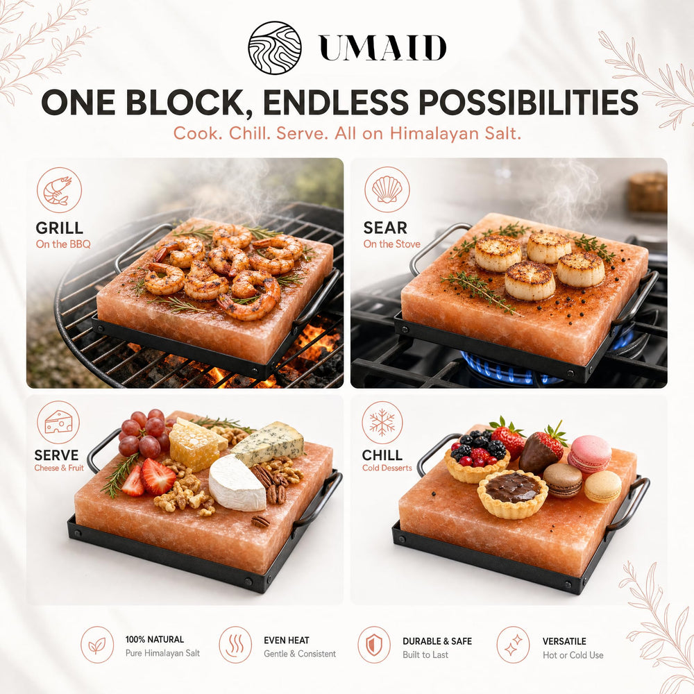 UMAID plaque sur gril en action donnant une cuisson uniforme et belle caramélisation