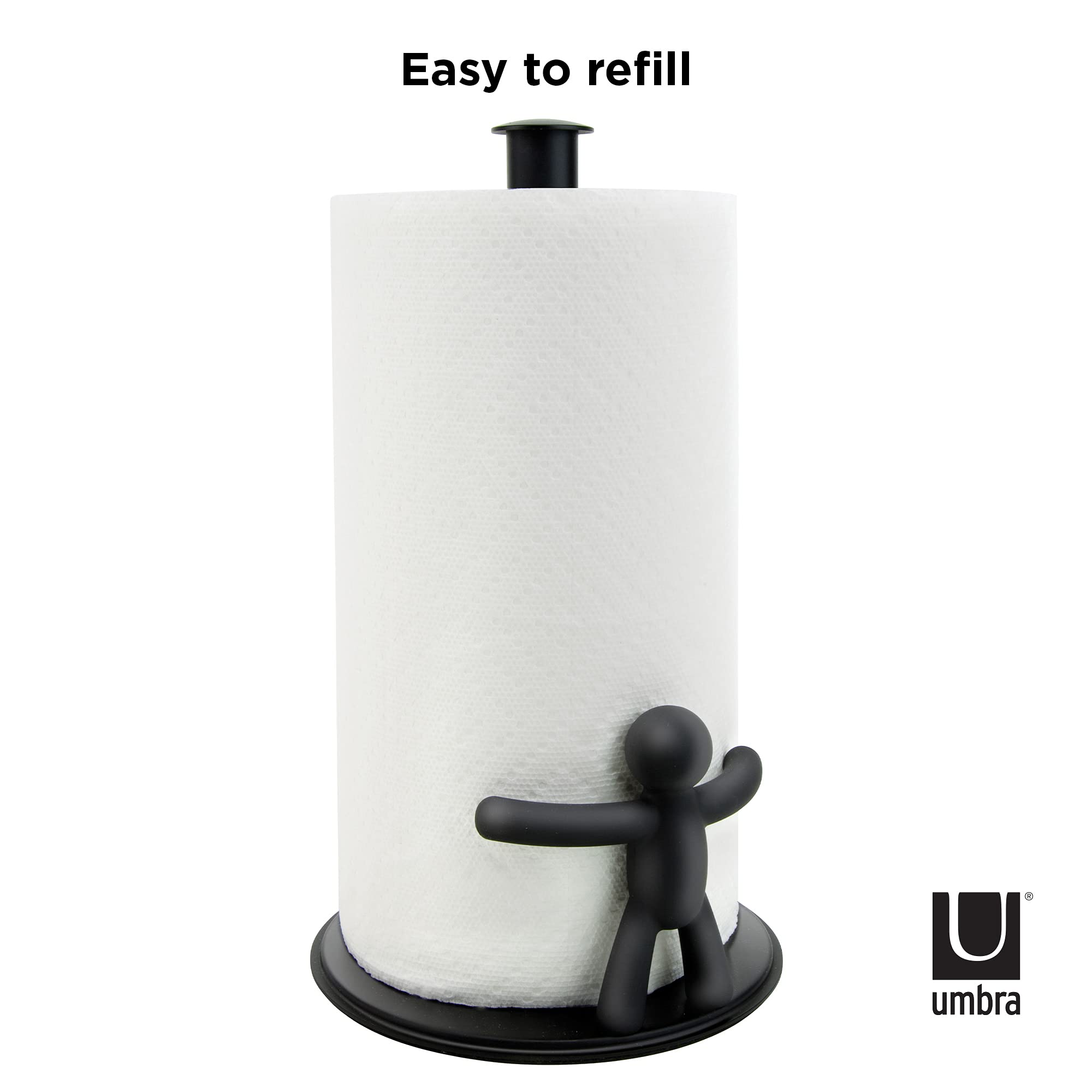 Umbra Buddy profil latéral montrant construction métal et plastique solide