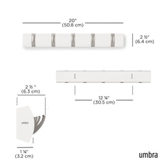 Umbra Flip crochets repliés profil fin pour un mur dégagé