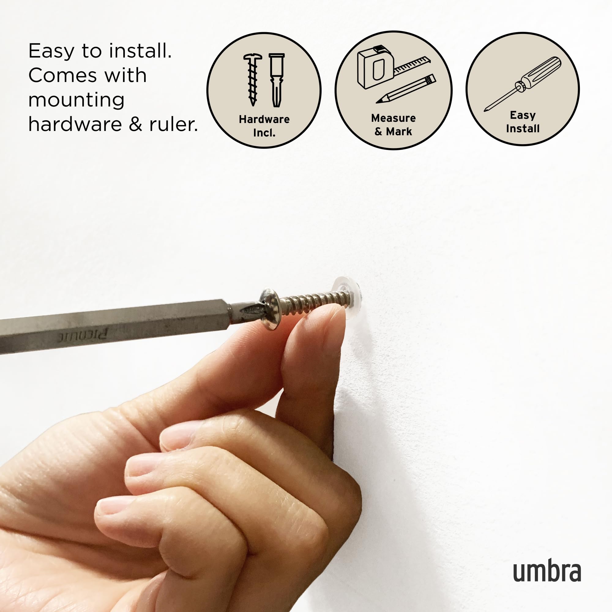 Umbra Flip finition blanc/nickel gros plan, esthétique moderne
