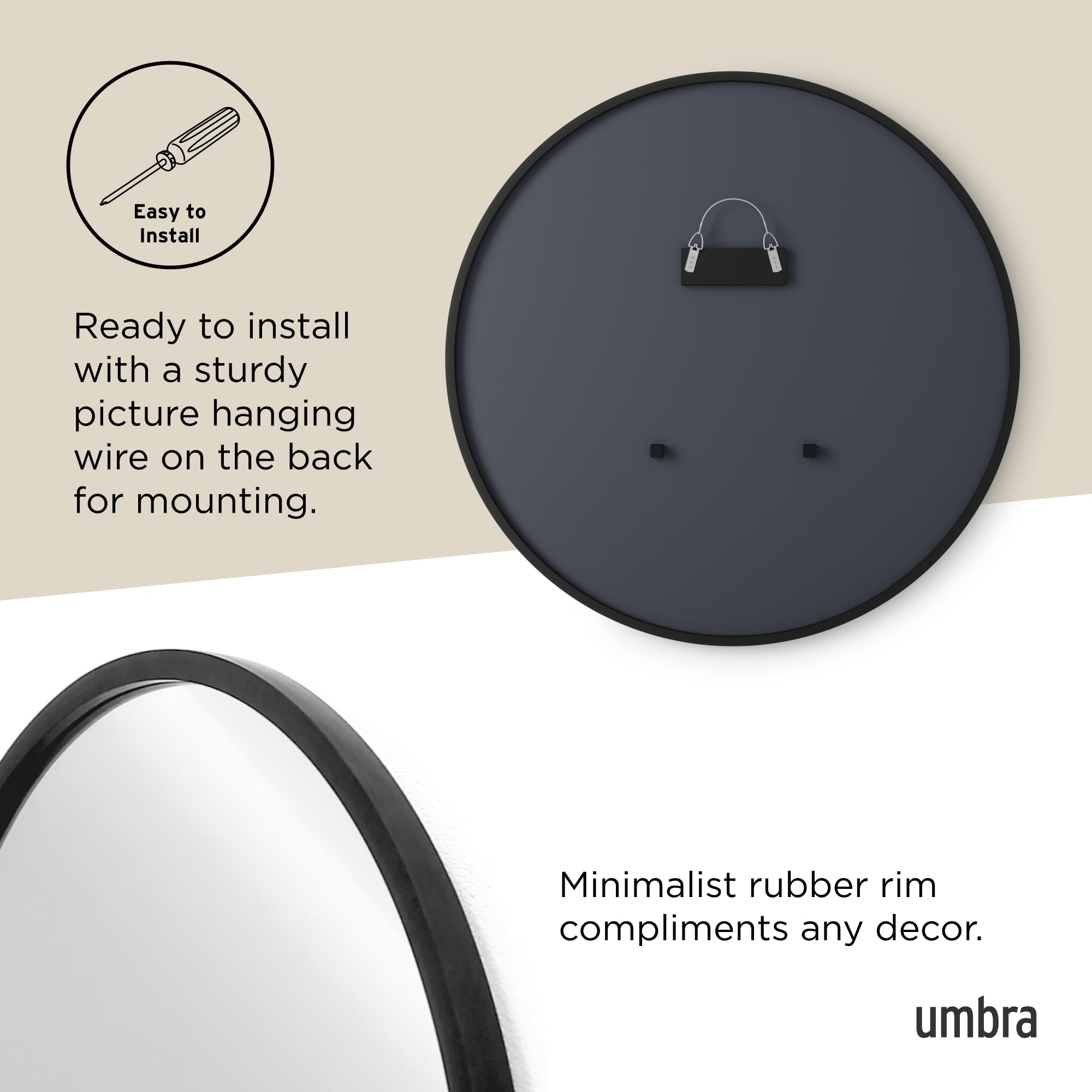 Umbra Hub comparaison taille sur mur pour évaluer proportions