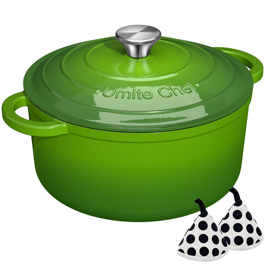 Umite Chef cocotte 5QT face avant montrant finition verte et design élégant