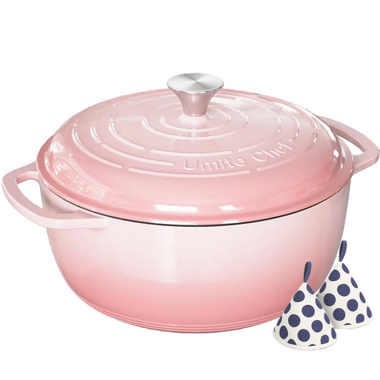 Umite Chef cocotte rose face élégante et capacité préparations familiales