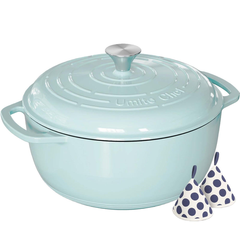 Umite Chef cocotte bleue vue de face montrant design et capacité