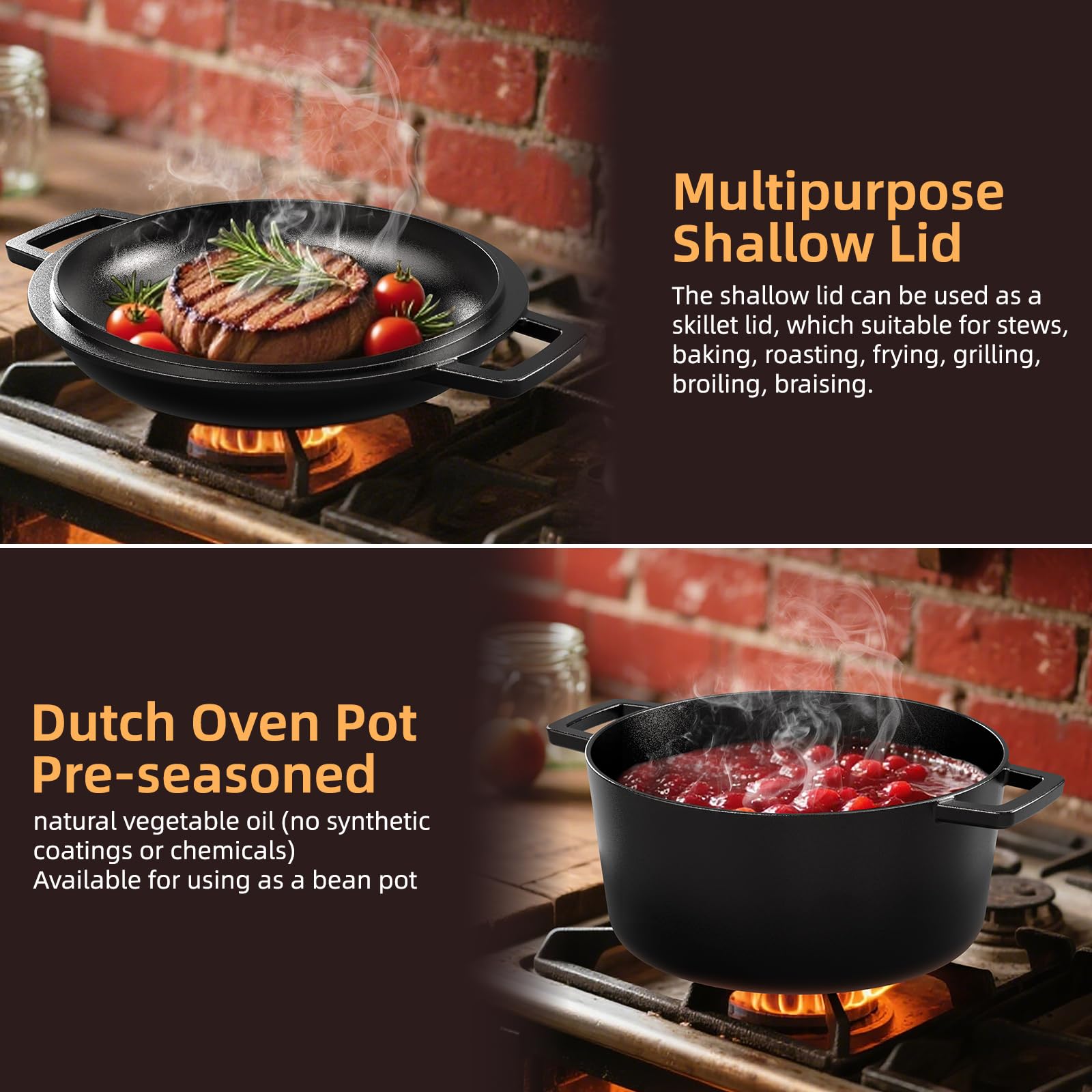 Umite Chef comparaison taille montrant capacité 7QT pour 6–8 portions