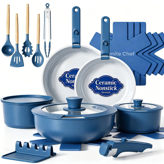 Umite Chef ensemble complet 21 pièces montrant rangement et polyvalence
