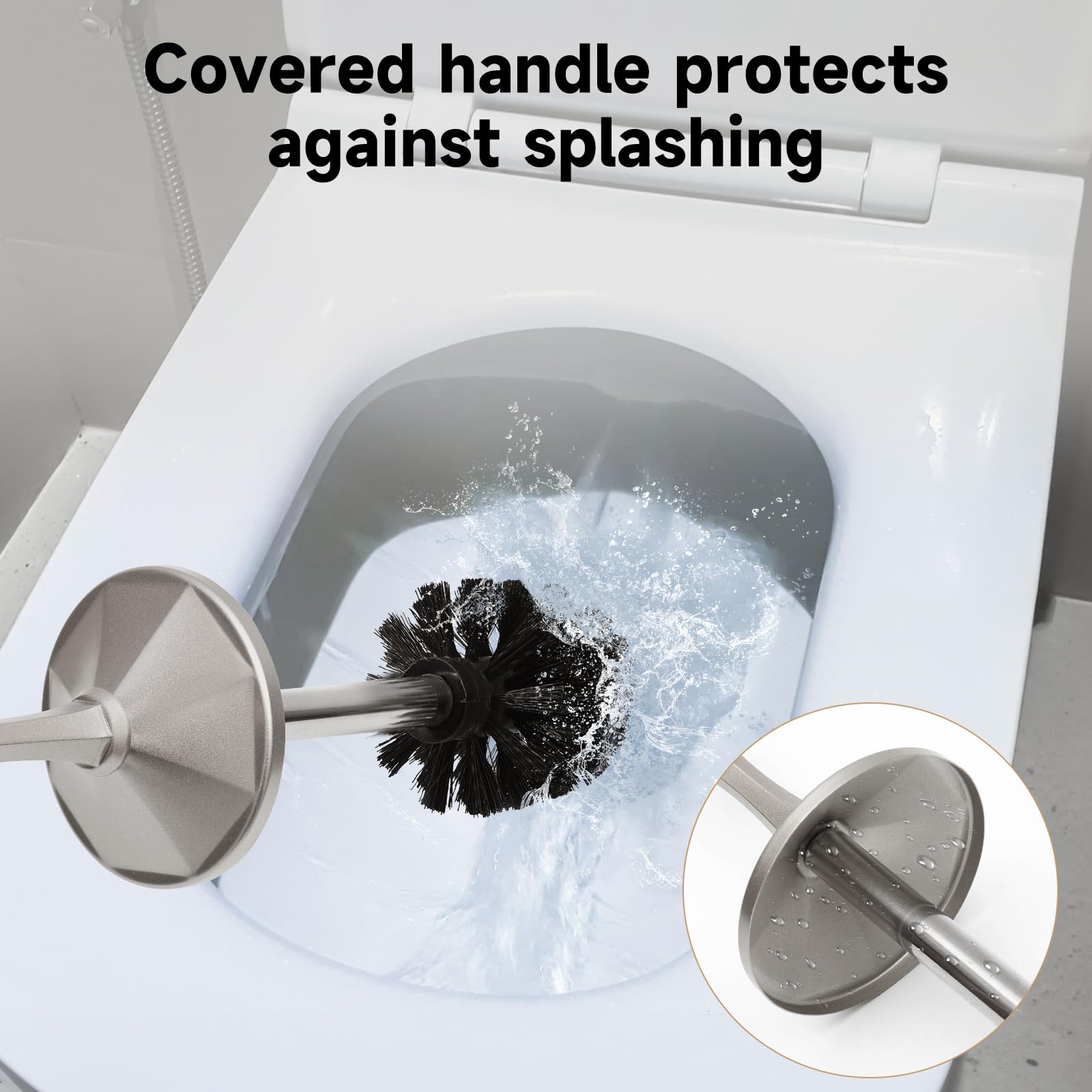 UNCONSIL porte‑brosse avec couvercle fermé pour rangement propre et sans éclaboussures