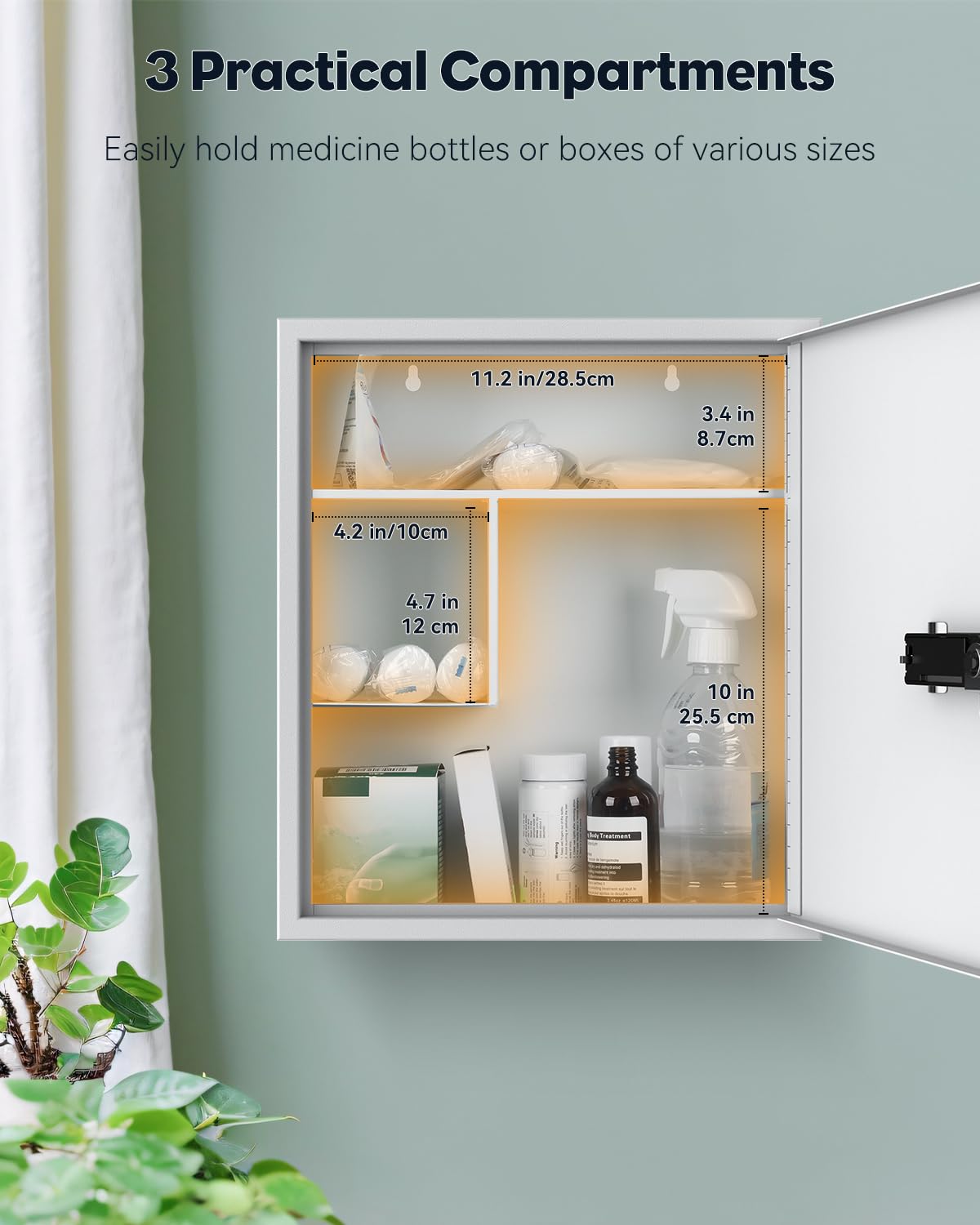 Uniclife armoire fixée au mur, installation facile et stable