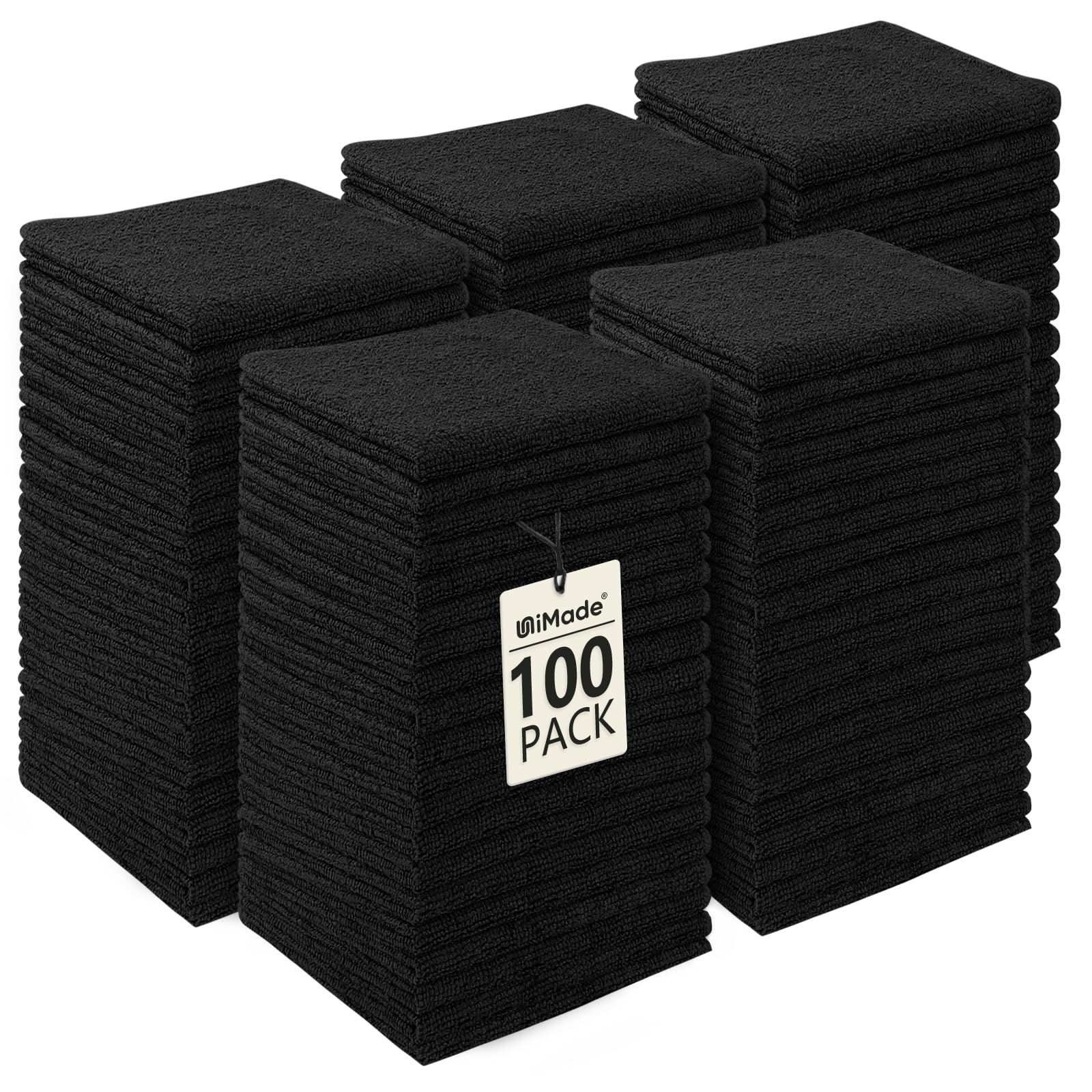 UNIMADE emballage de 100 gants de toilette montrant quantité et valeur