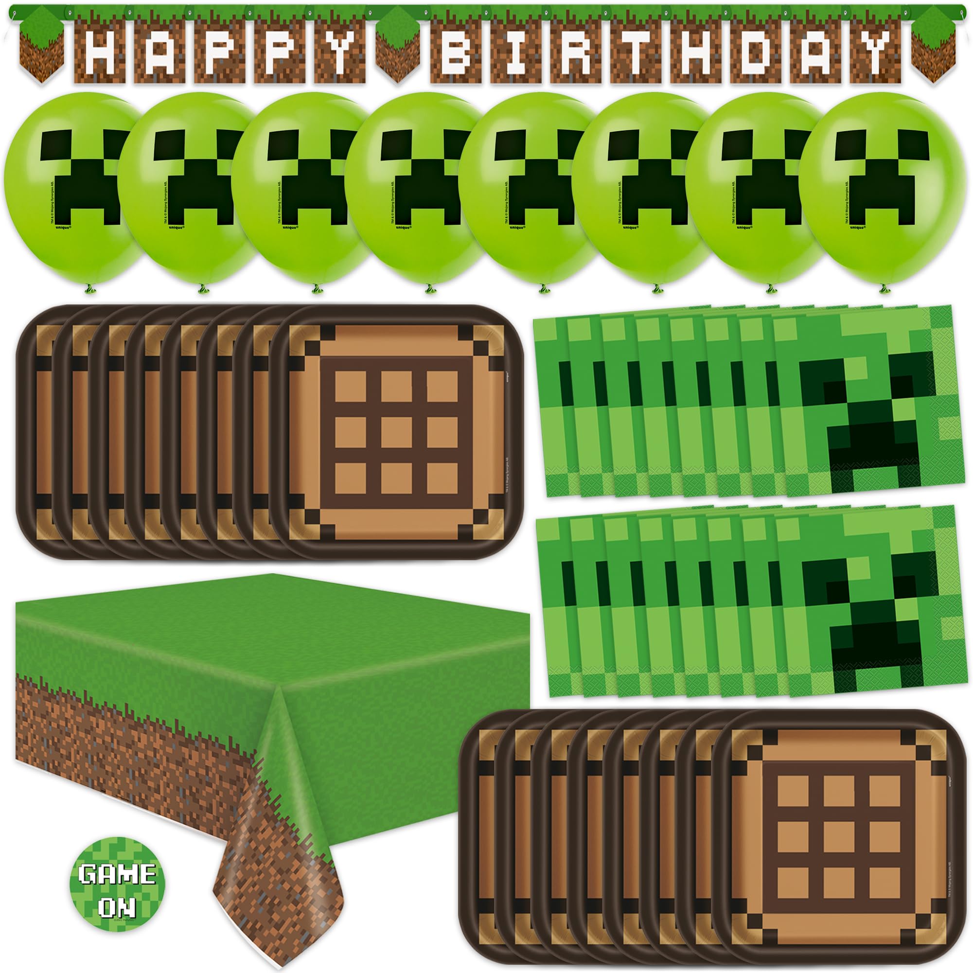 Unique bannière Minecraft vue d'ensemble apportant ambiance fête