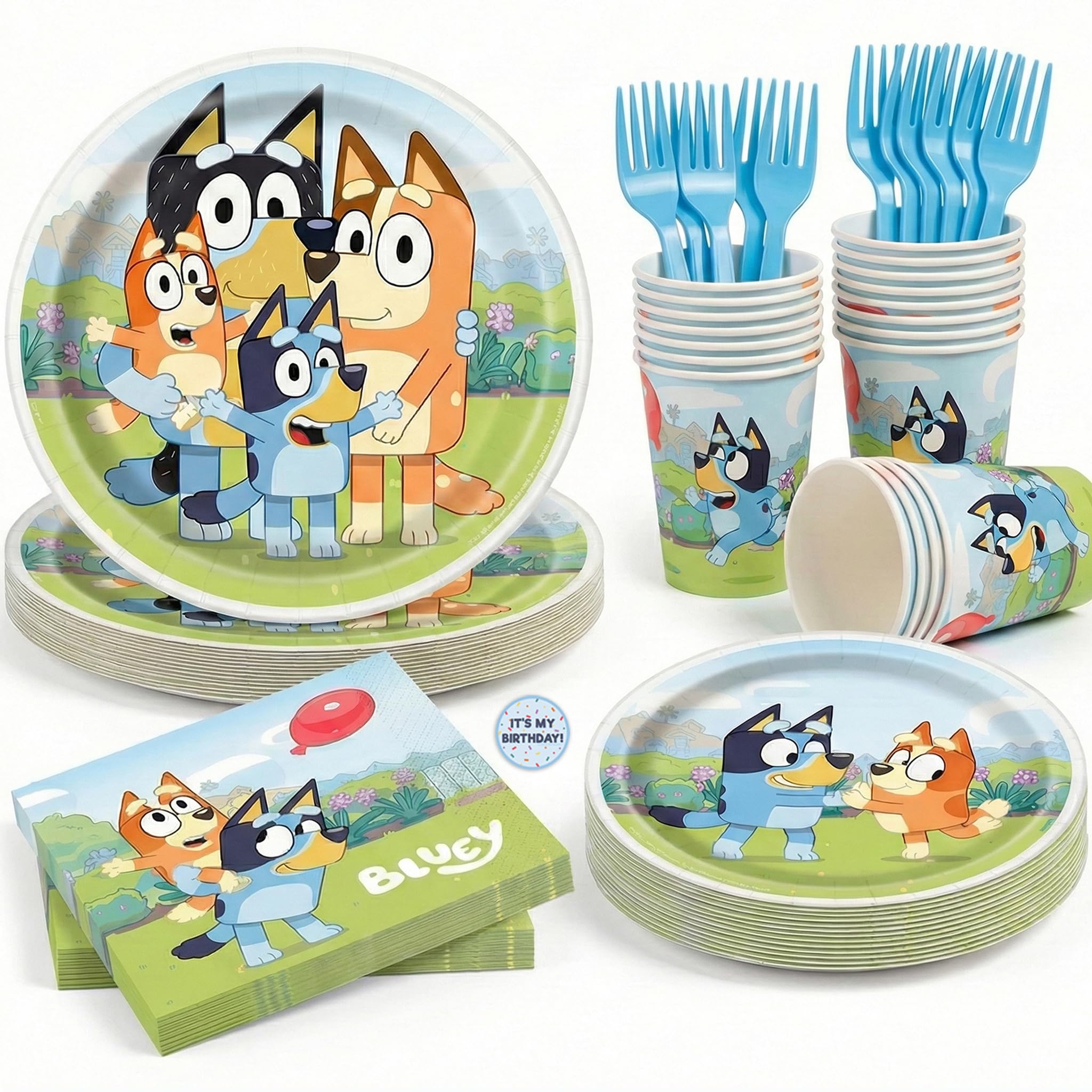 Unique Bluey emballage avant montrant le kit complet pour gain de temps