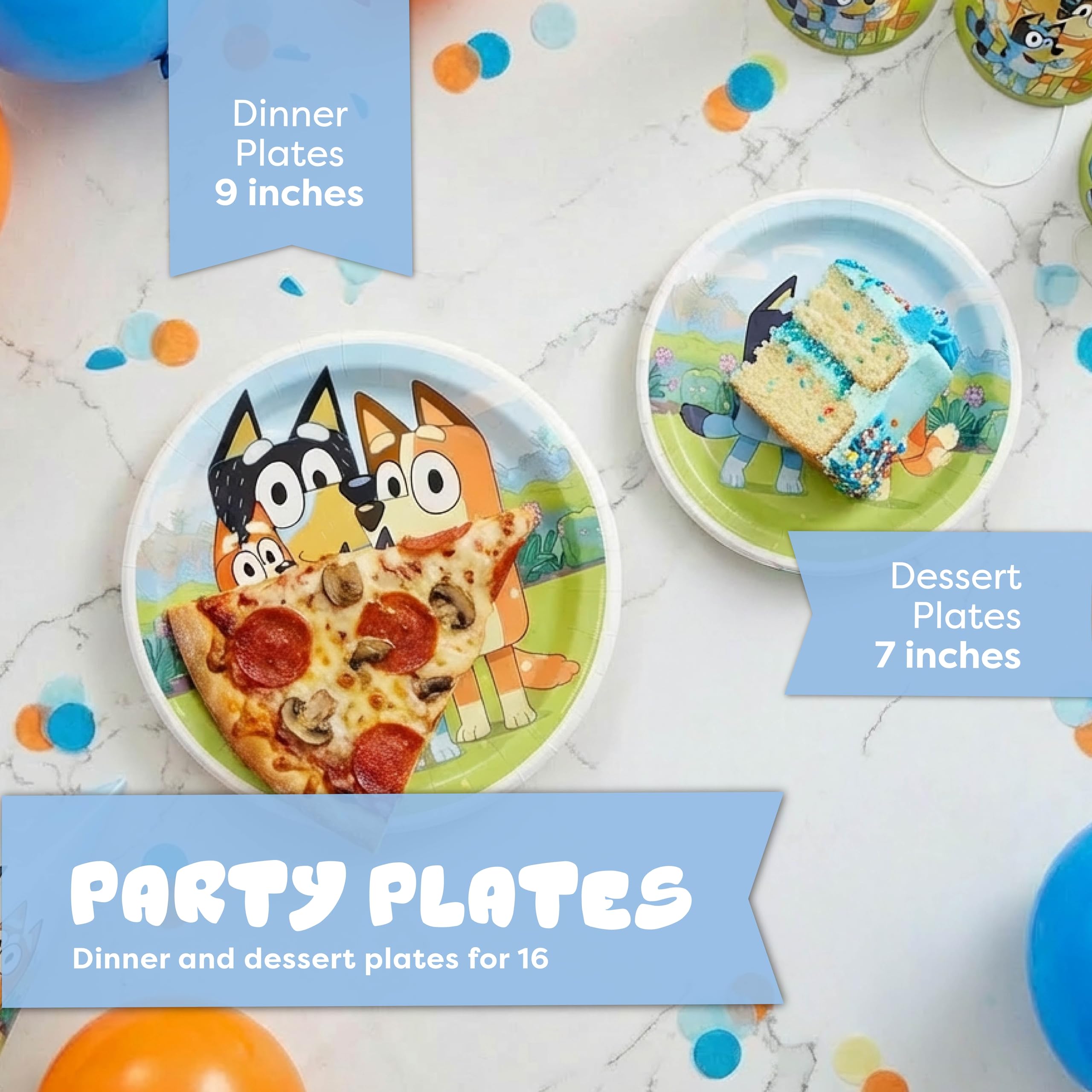 Unique Bluey gobelets détail avec motif coloré facilitant service boisson