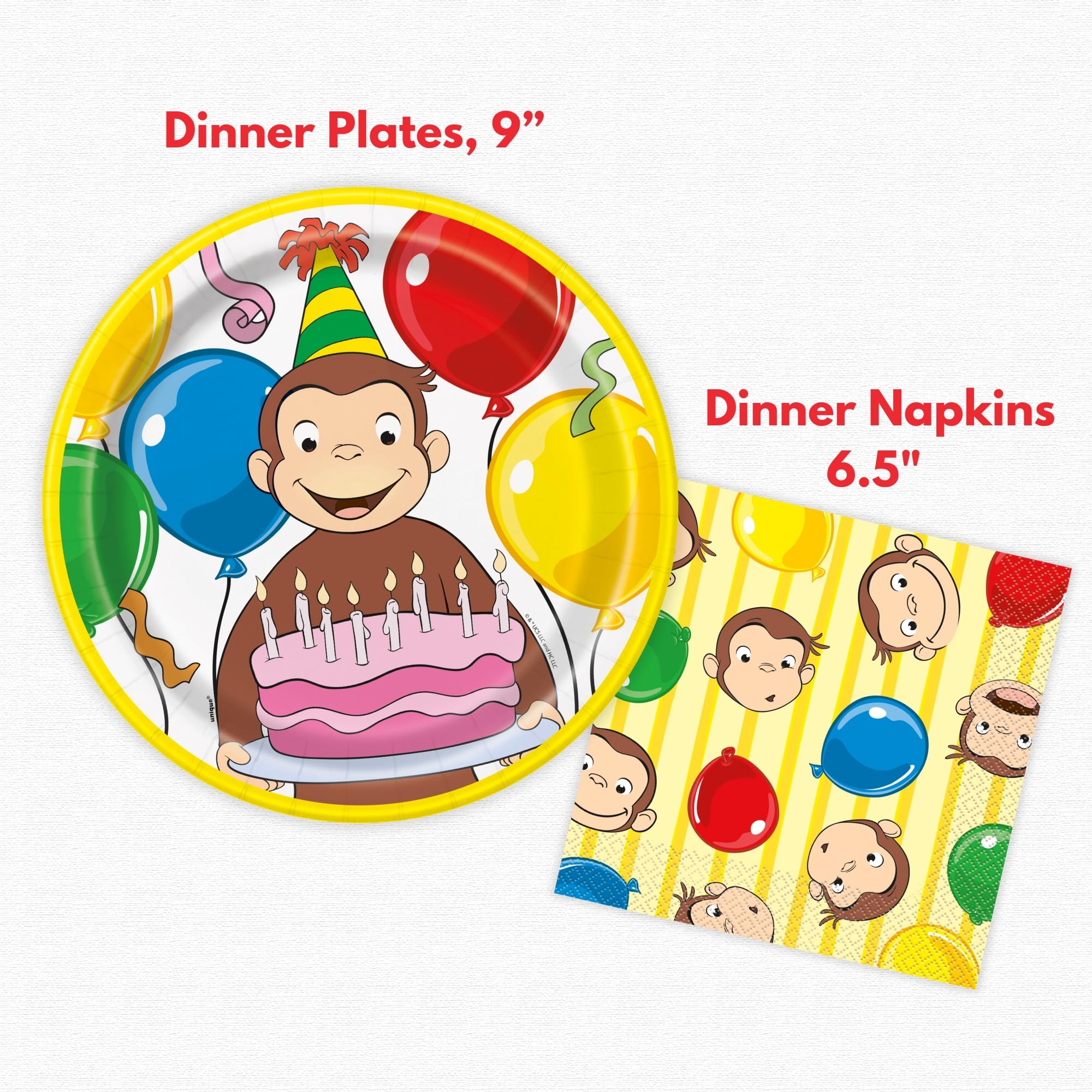 Unique Curious George cake topper avec 6 bougies décoration centrale festive
