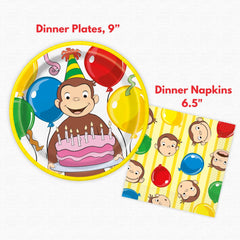 Unique Curious George cake topper avec 6 bougies décoration centrale festive