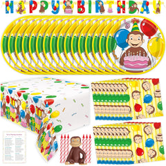 Unique Curious George assiettes face avant montrant design joyeux et solidité